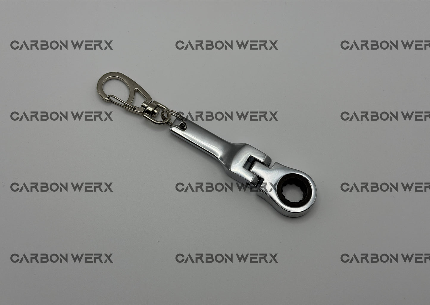 10mm Ratchet Swivel Head Keychain Pendant Silver
