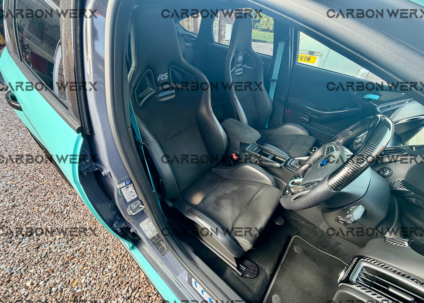 Ford Focus MK3 MK3.5 Recaro CS Sportster Carbon Fibre Seat Base Mount Covers