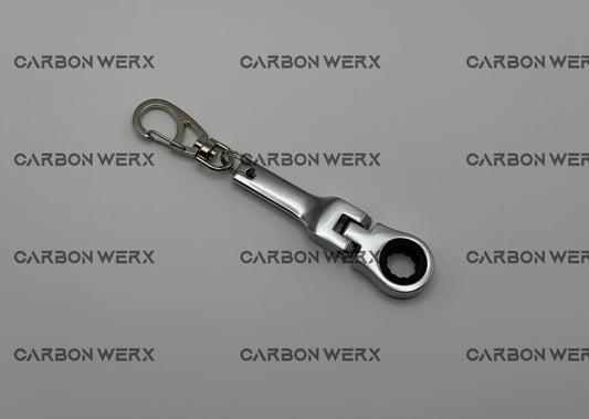 10mm Ratchet Swivel Head Keychain Pendant Silver