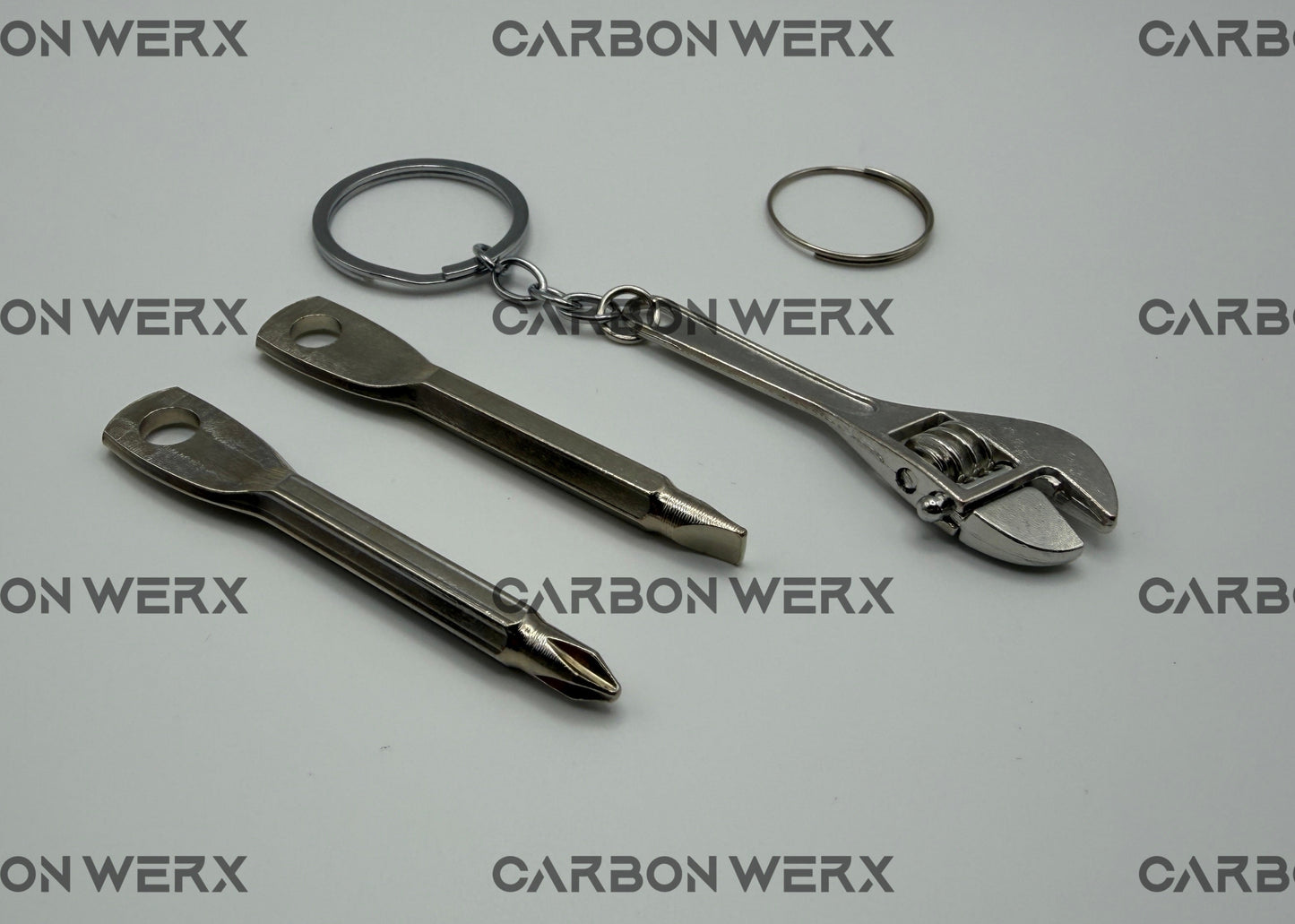 3 Piece Miniature Tool Kit Keychain Pendant