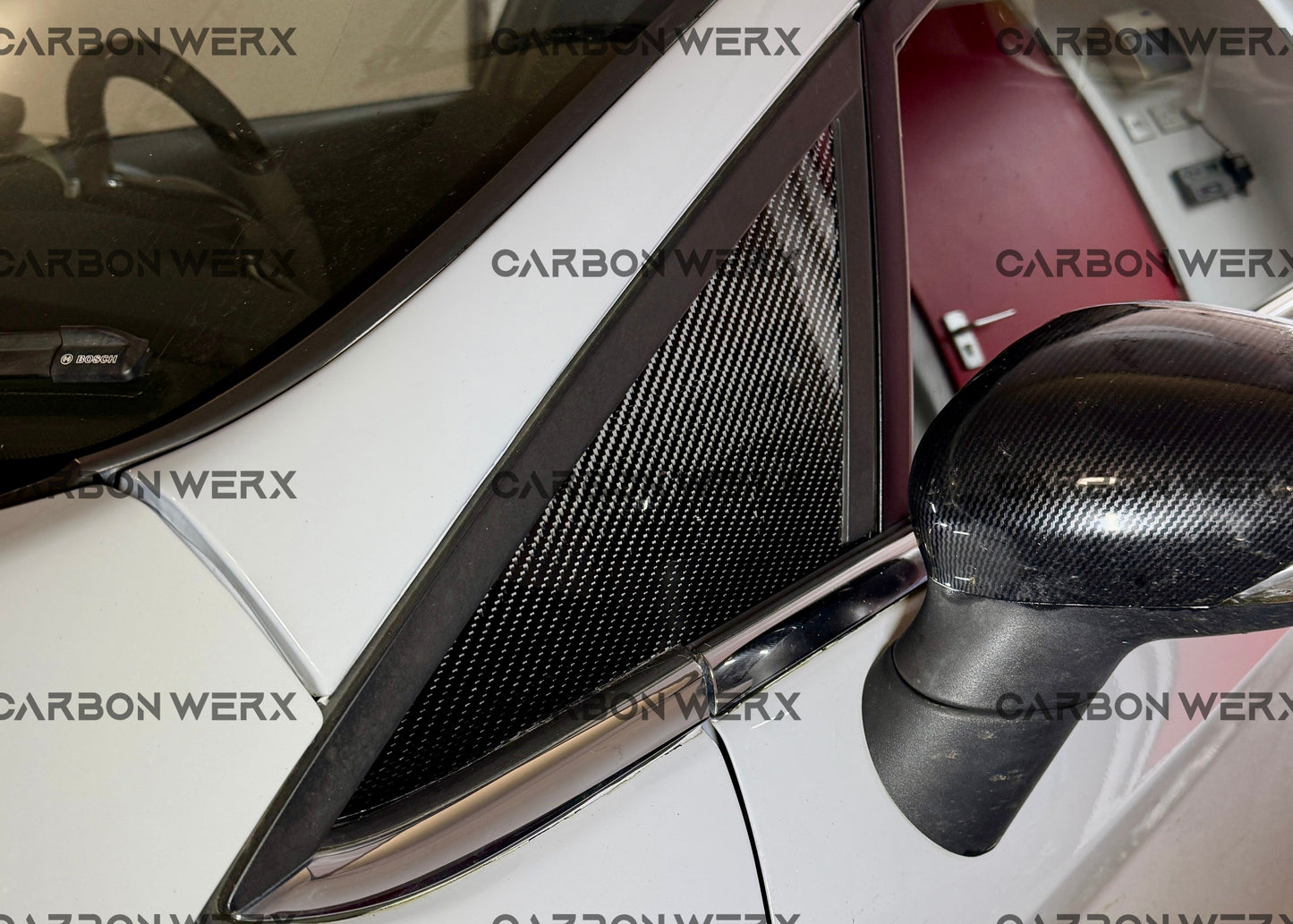 Ford Fiesta MK7 MK7.5 & ST Carbon Fibre 1/4 Window Cover Plates