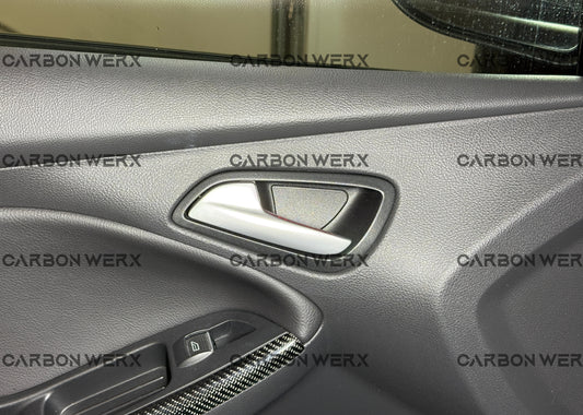 Ford Focus MK3 MK3.5 ST RS Carbon Fibre Internal Door Handle Release Trims