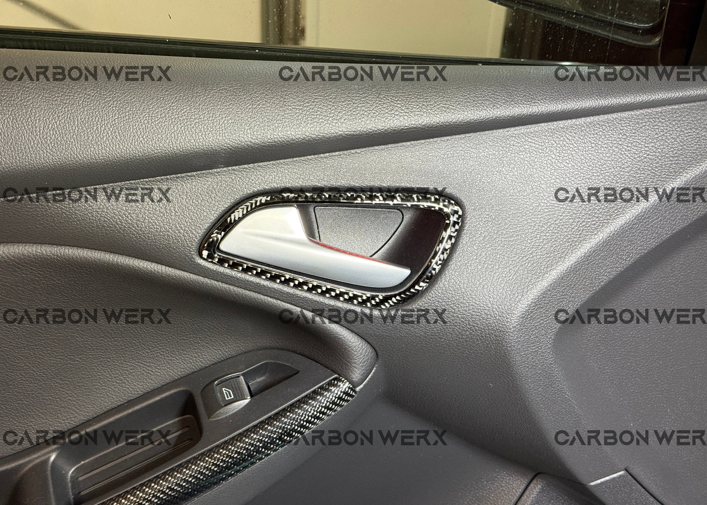 Ford Focus MK3 MK3.5 ST RS Carbon Fibre Internal Door Handle Release Trims