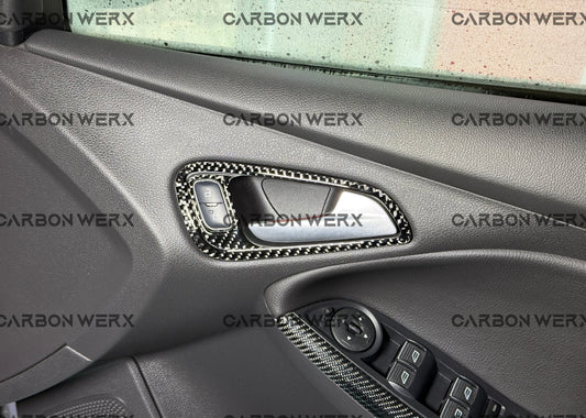 Ford Focus MK3 MK3.5 ST RS Carbon Fibre Internal Door Handle Release Trims